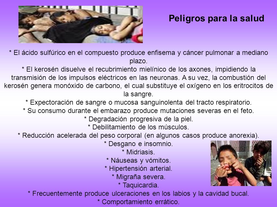 * Degradación progresiva de la piel. * Debilitamiento de los músculos.