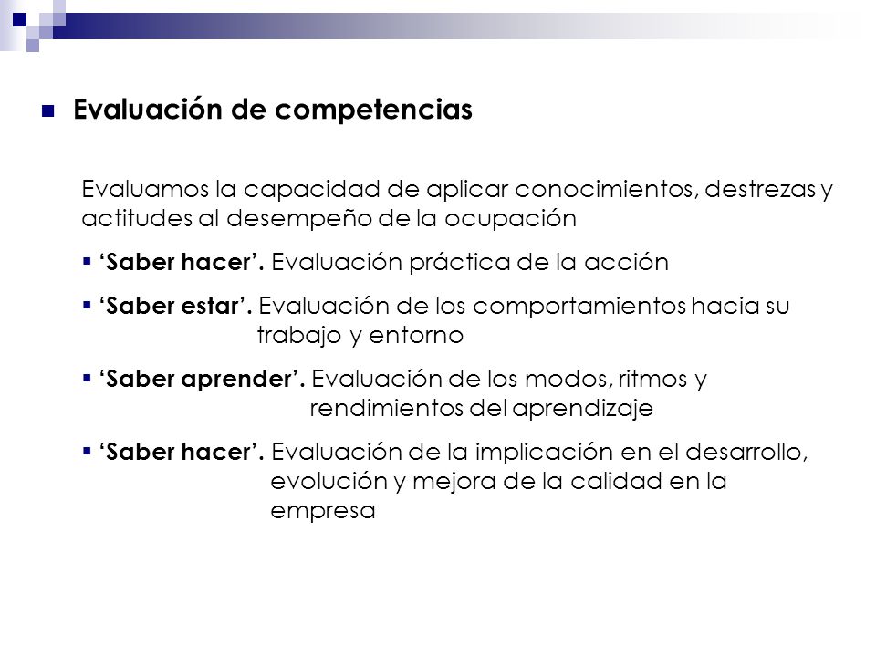 Evaluación de competencias