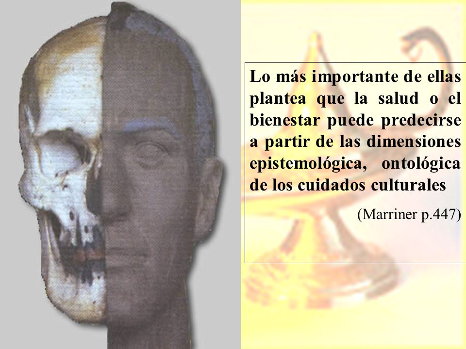 Lo más importante de ellas plantea que la salud o el bienestar puede predecirse a partir de las dimensiones epistemológica, ontológica de los cuidados culturales