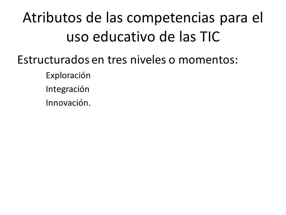Atributos de las competencias para el uso educativo de las TIC