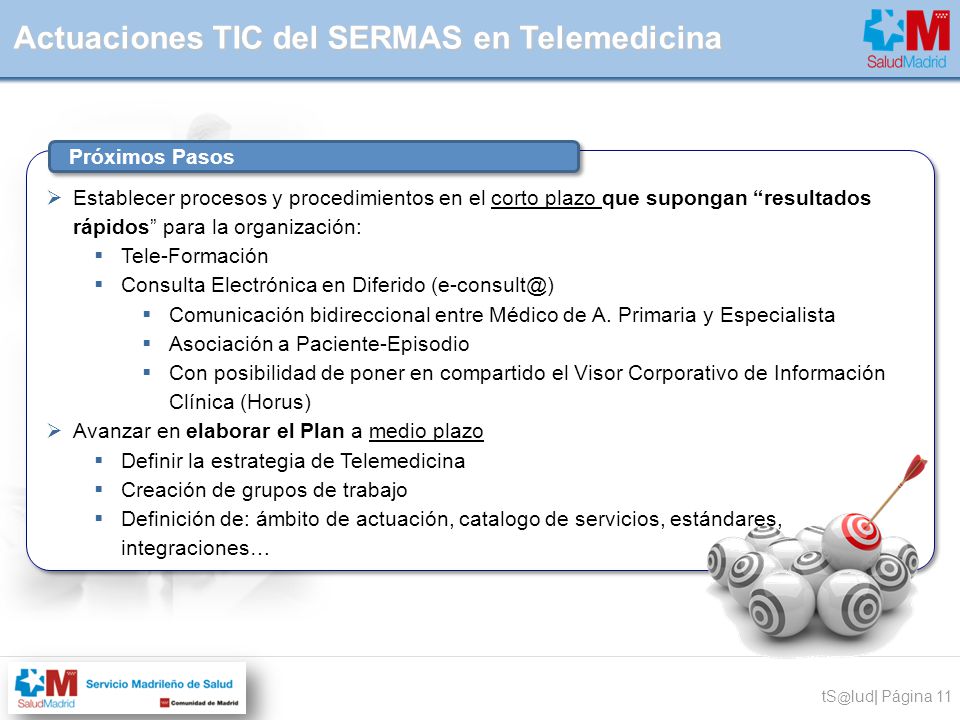 Actuaciones TIC del SERMAS en Telemedicina