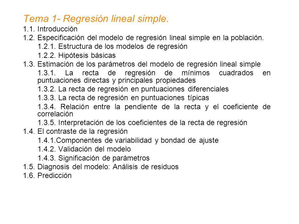 Tema 1- Regresión lineal simple.