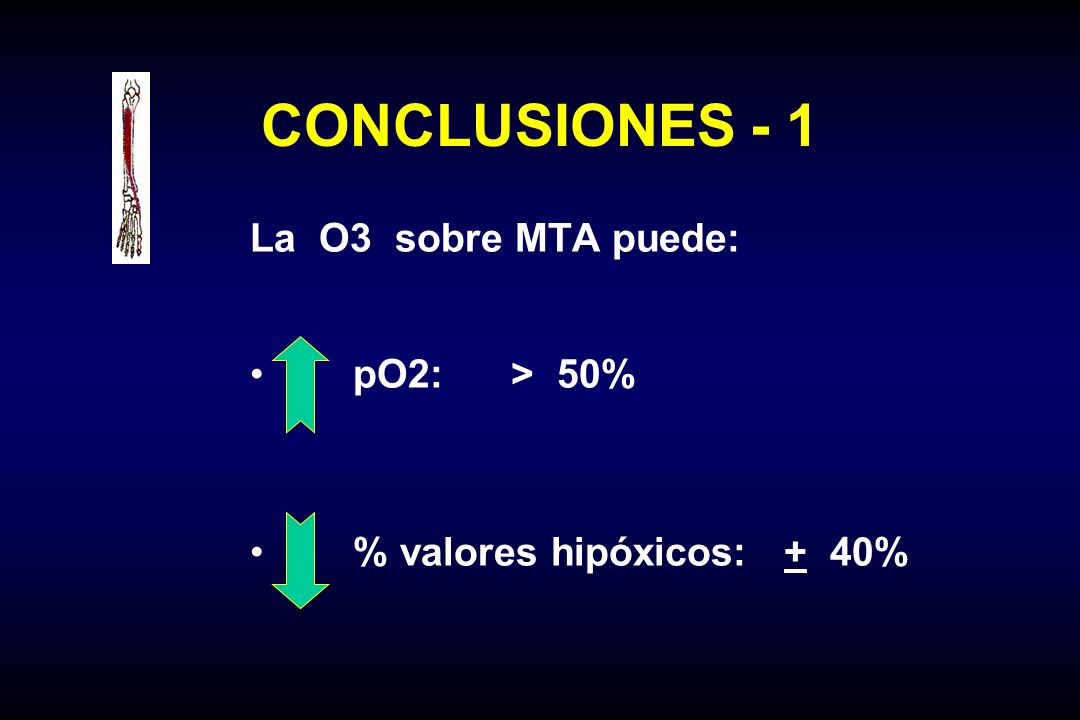 CONCLUSIONES - 1 La O3 sobre MTA puede: pO2: > 50%