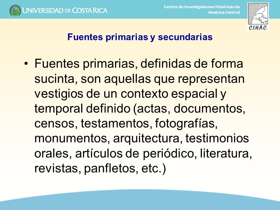 Fuentes primarias y secundarias