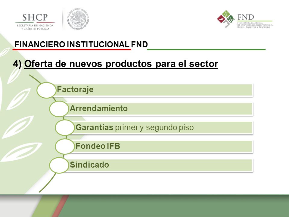 4) Oferta de nuevos productos para el sector
