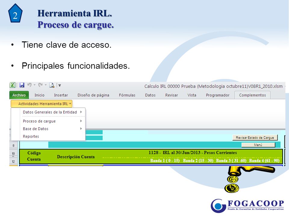 2 Herramienta IRL. Proceso de cargue. Tiene clave de acceso.