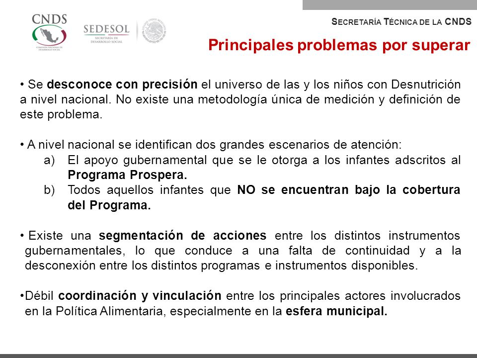 Principales problemas por superar