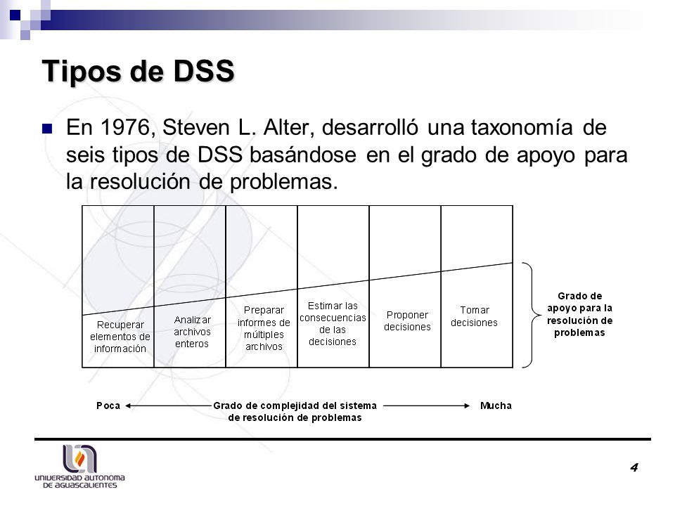 Tipos de DSS En 1976, Steven L.