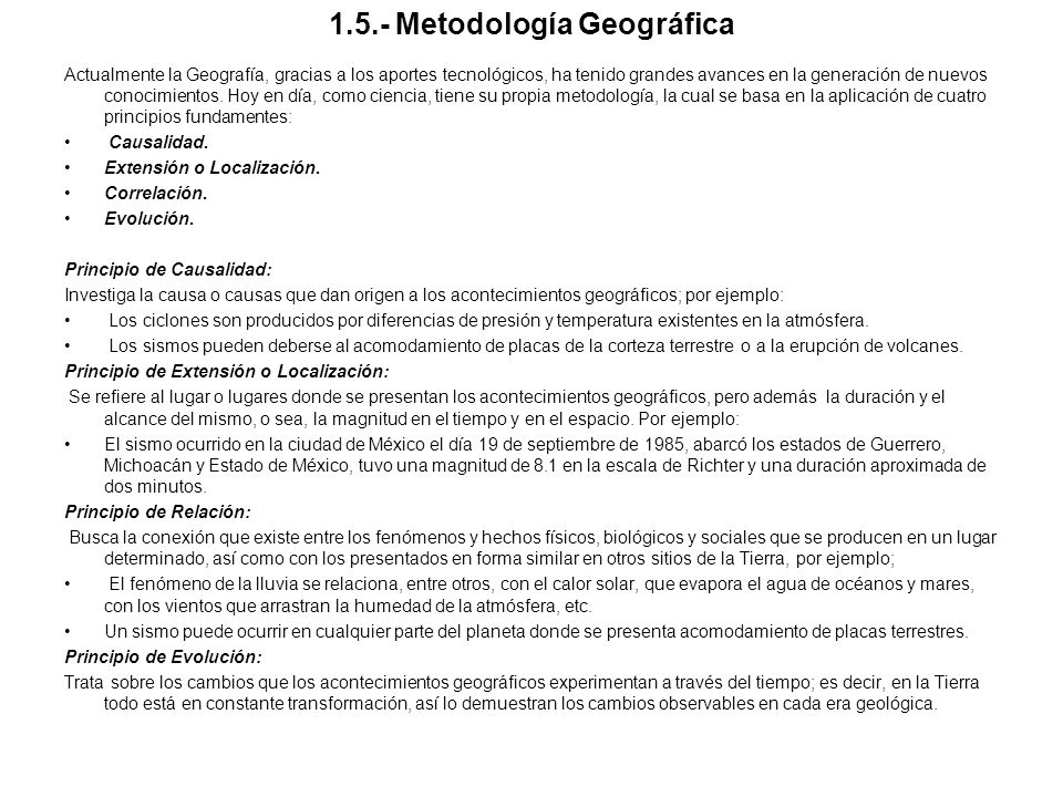 1.5.- Metodología Geográfica