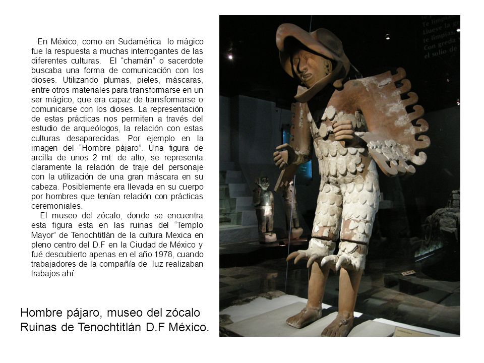 Hombre pájaro, museo del zócalo Ruinas de Tenochtitlán D.F México.