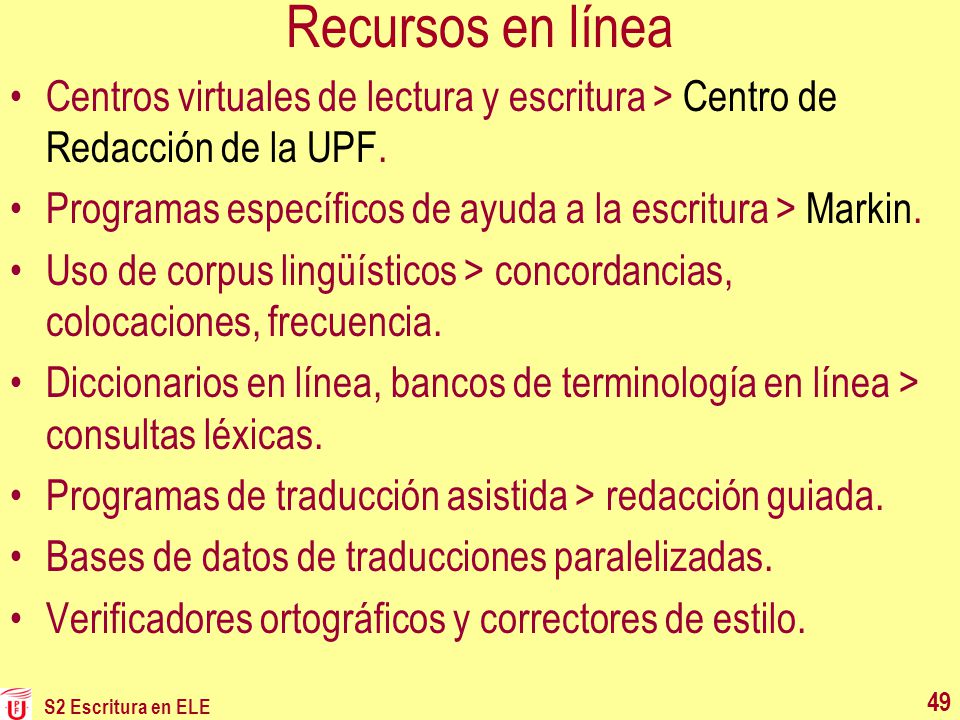 Recursos en línea Centros virtuales de lectura y escritura > Centro de Redacción de la UPF. Programas específicos de ayuda a la escritura > Markin.