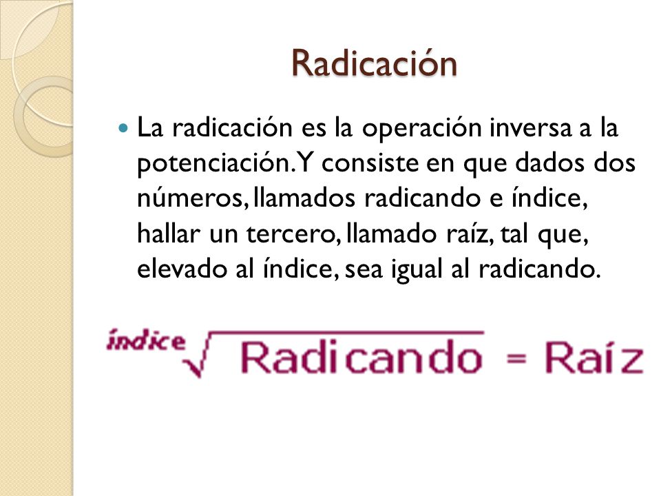 Radicación