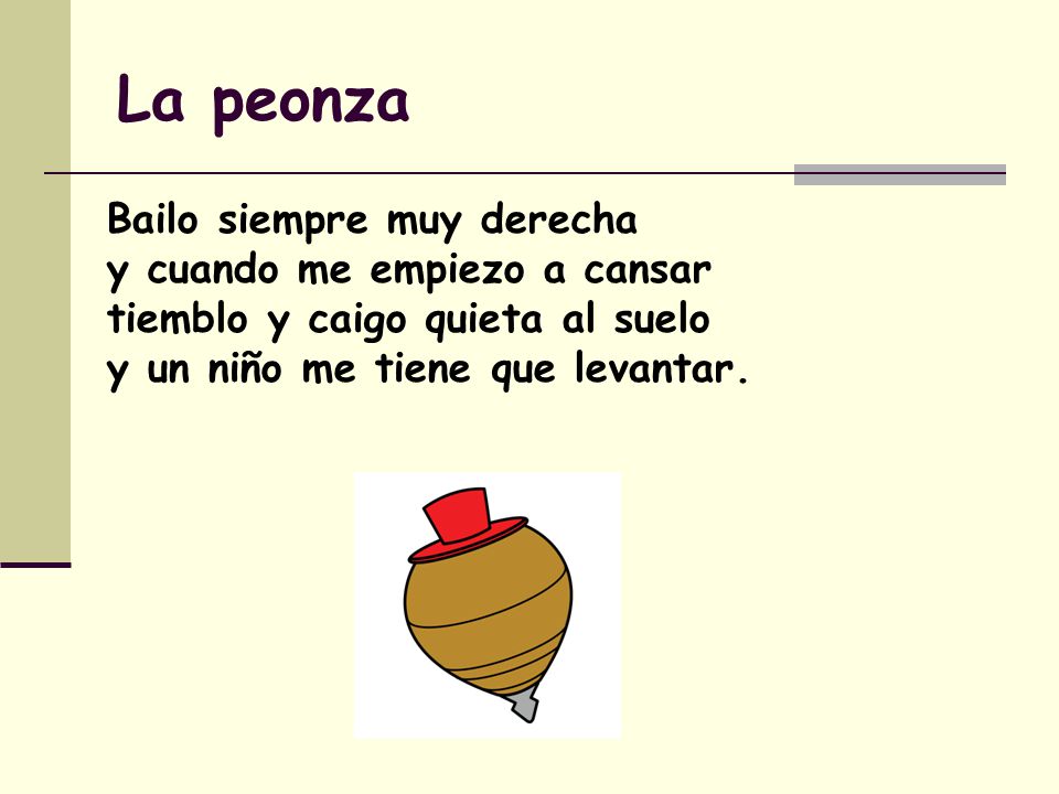 La peonza Bailo siempre muy derecha y cuando me empiezo a cansar