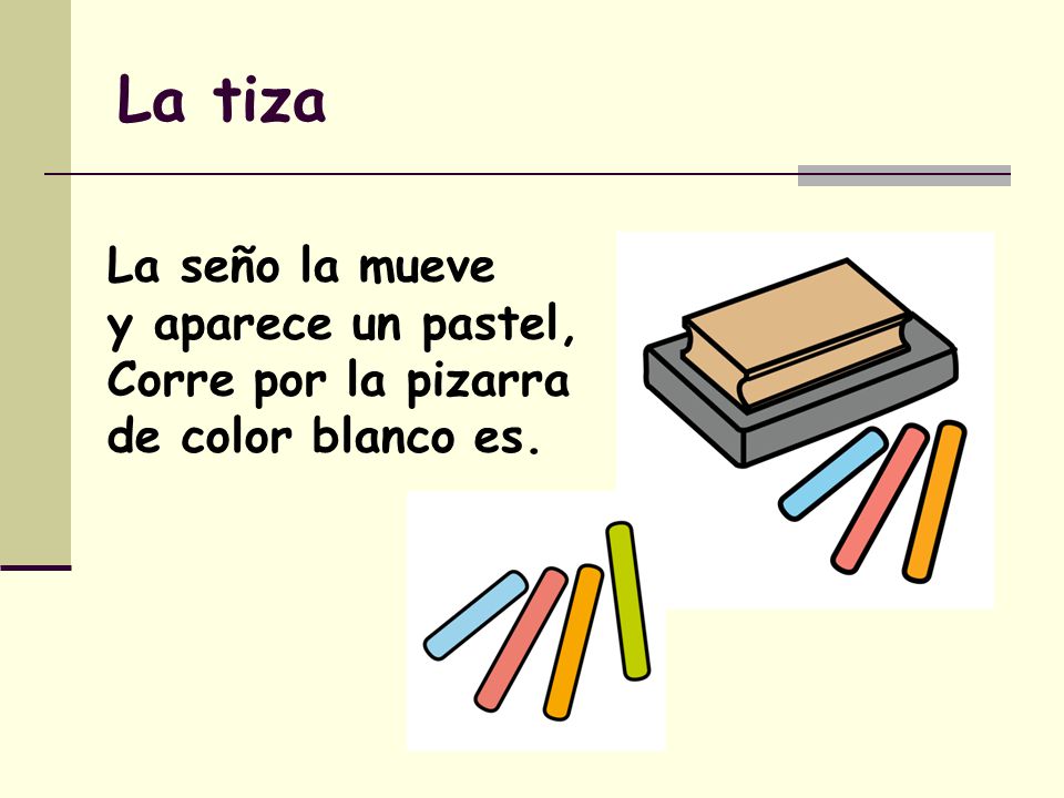 La tiza La seño la mueve y aparece un pastel, Corre por la pizarra