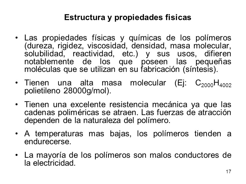 POLIMEROS Mg. Ing. Patricia Albarracín 11/04/ ppt video online descargar