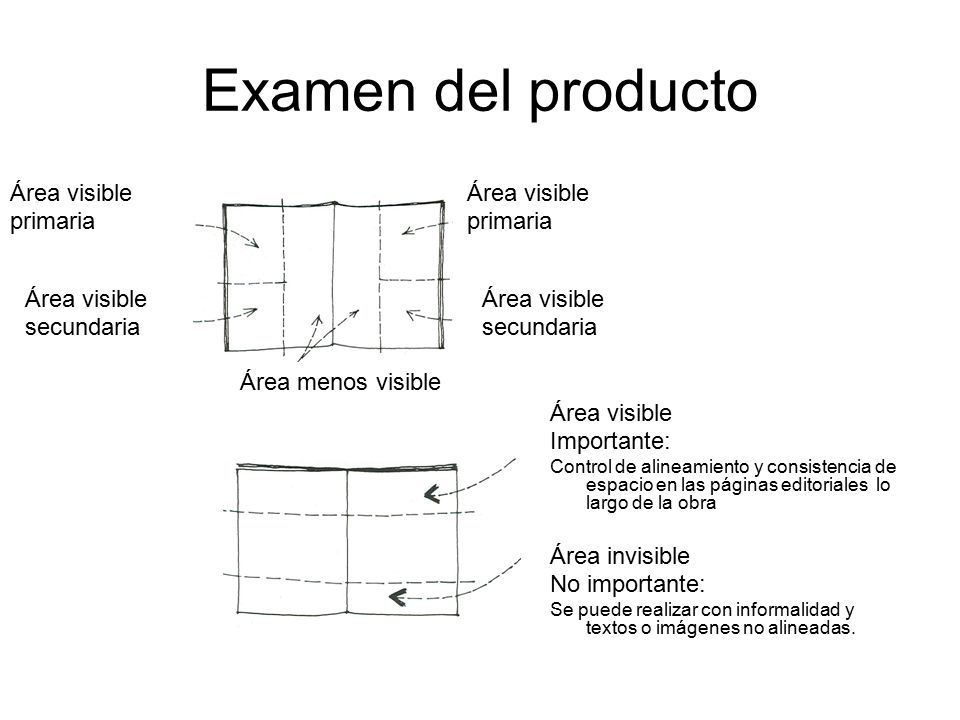 Examen del producto Área visible primaria Área visible primaria