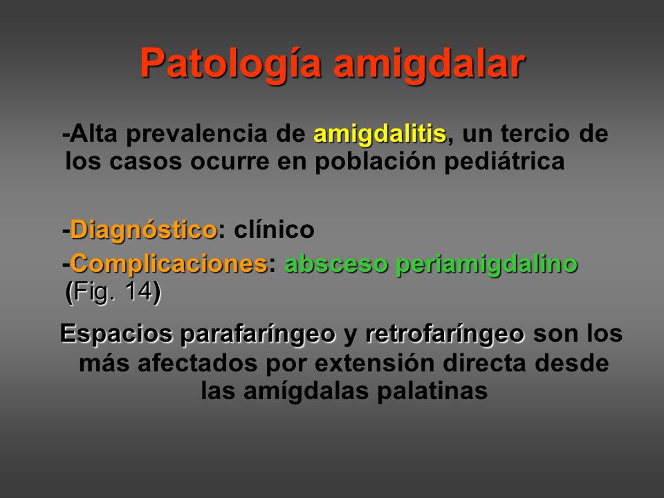 Patología amigdalar -Alta prevalencia de amigdalitis, un tercio de los casos ocurre en población pediátrica.