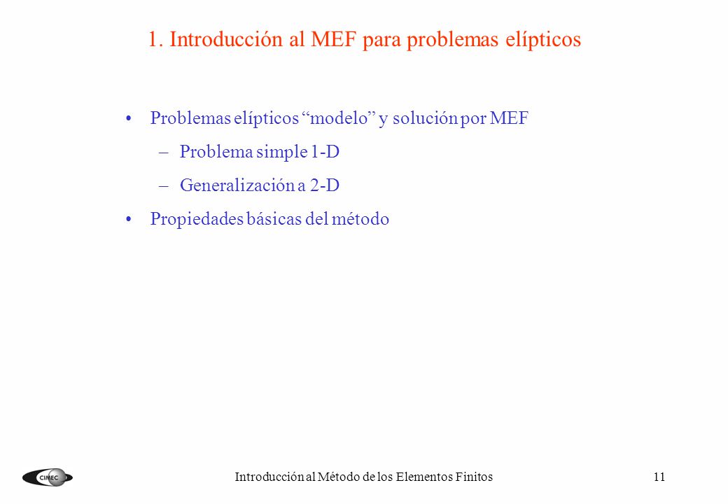 1. Introducción al MEF para problemas elípticos