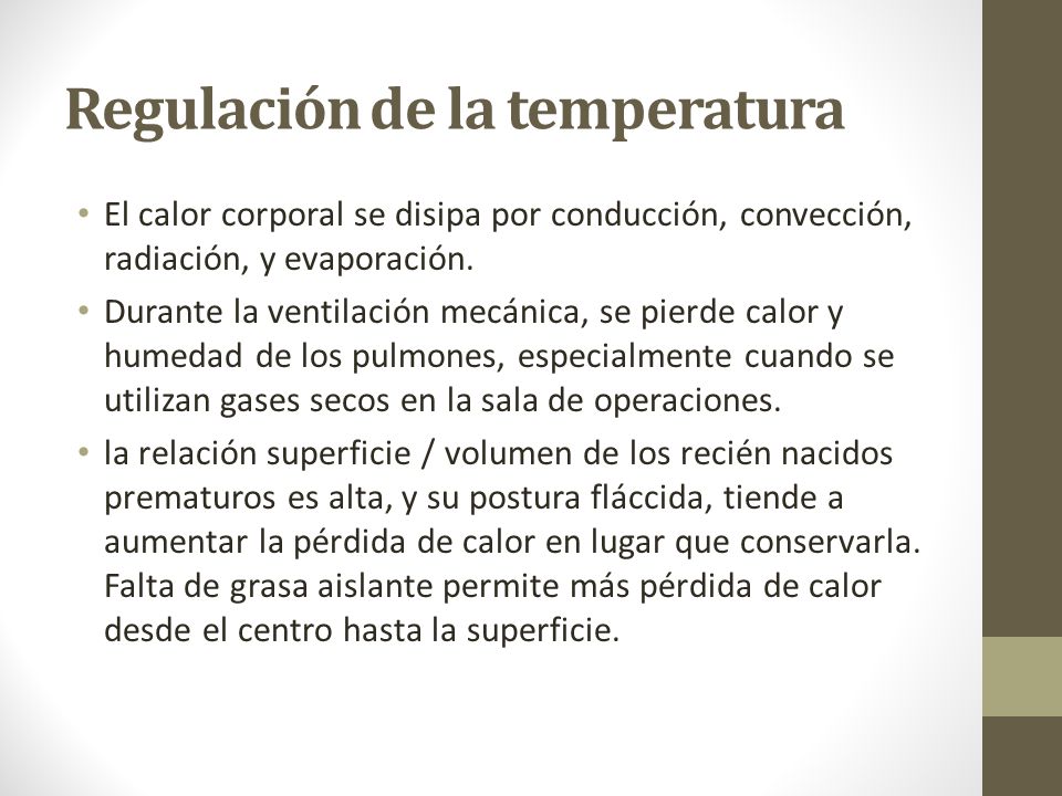 Regulación de la temperatura