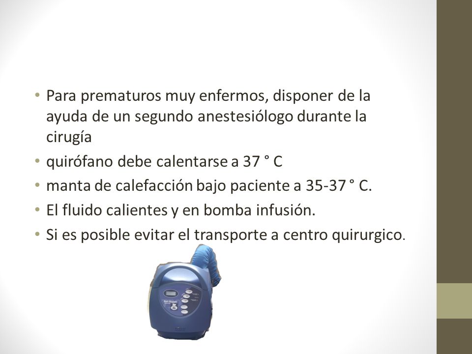 Para prematuros muy enfermos, disponer de la ayuda de un segundo anestesiólogo durante la cirugía