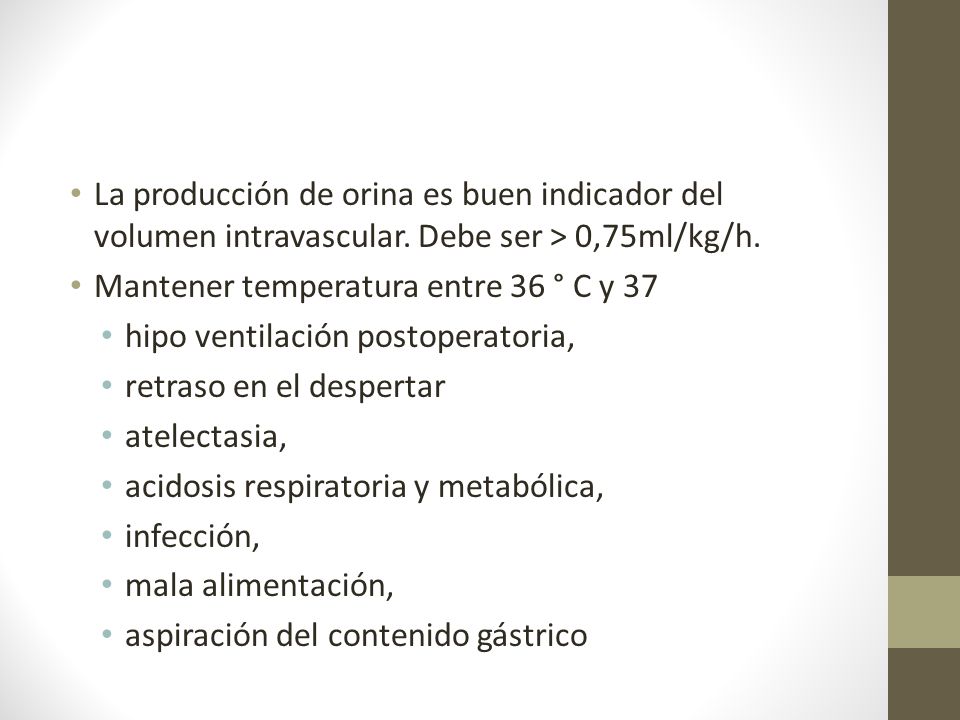 La producción de orina es buen indicador del volumen intravascular