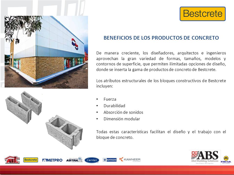 BENEFICIOS DE LOS PRODUCTOS DE CONCRETO