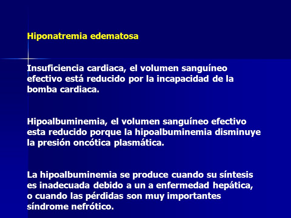 Hiponatremia edematosa