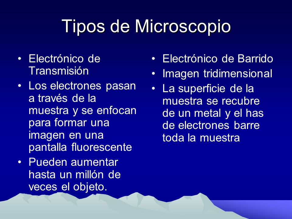 Tipos de Microscopio Electrónico de Transmisión