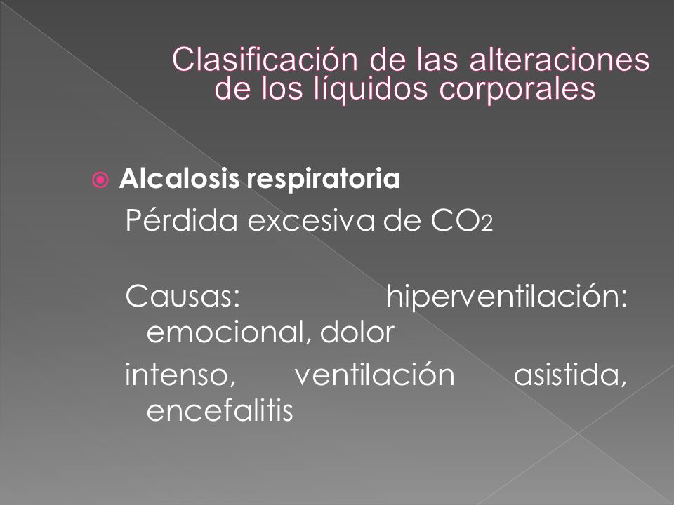 Clasificación de las alteraciones de los líquidos corporales