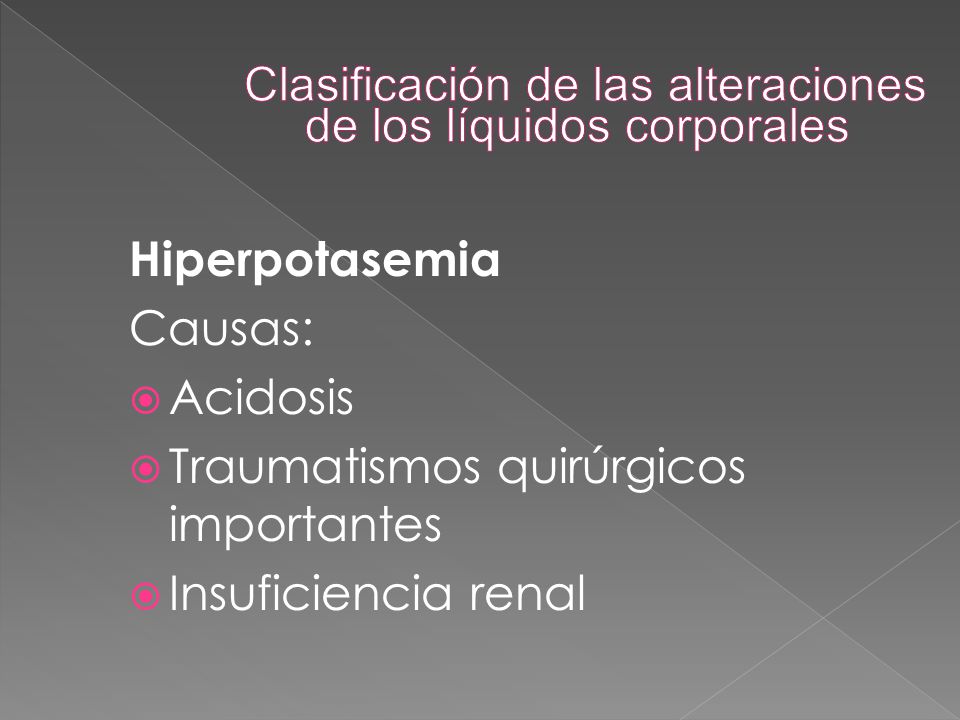 Clasificación de las alteraciones de los líquidos corporales