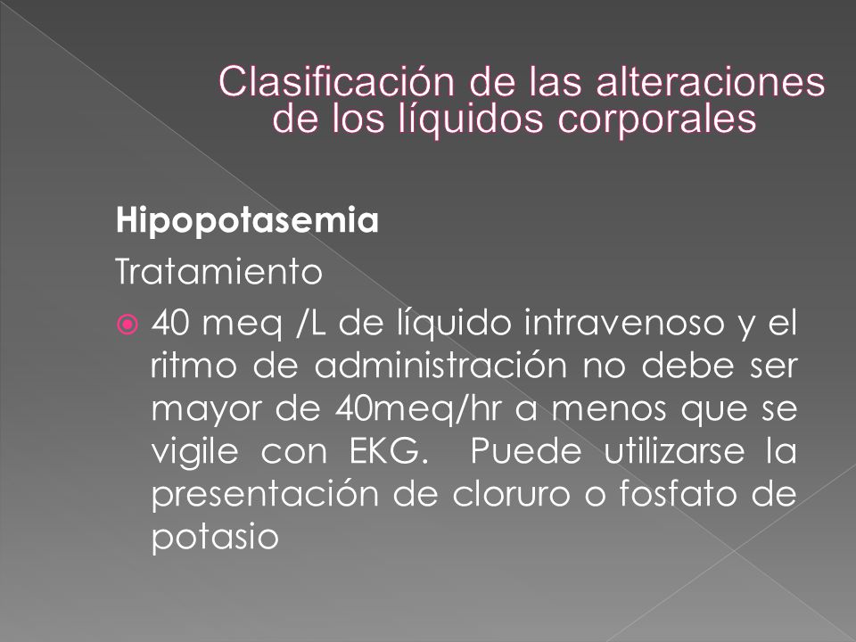 Clasificación de las alteraciones de los líquidos corporales