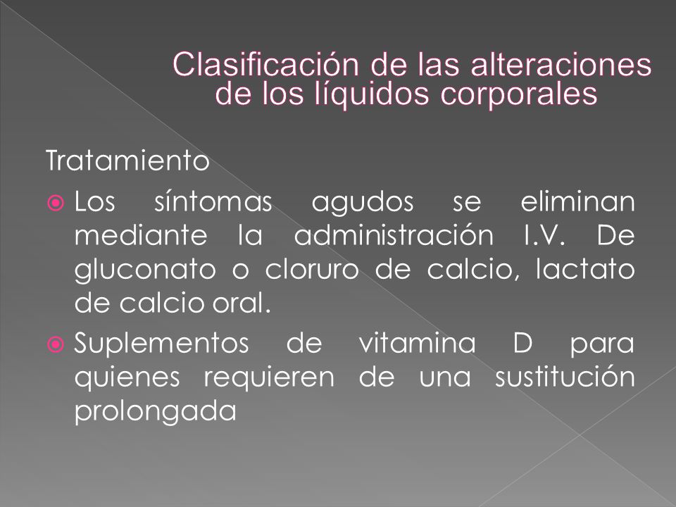 Clasificación de las alteraciones de los líquidos corporales