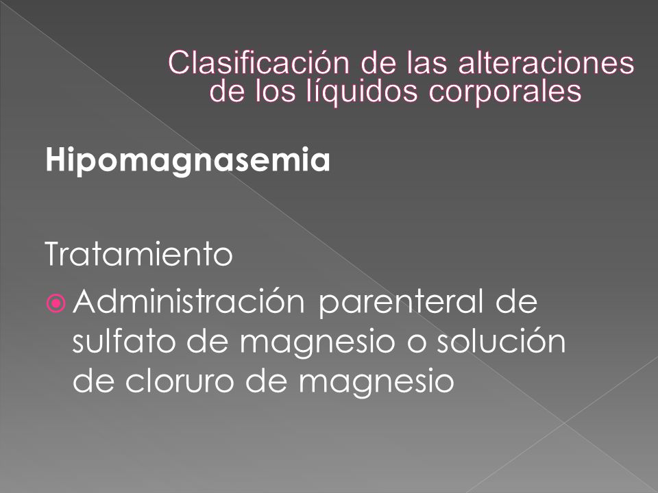Clasificación de las alteraciones de los líquidos corporales