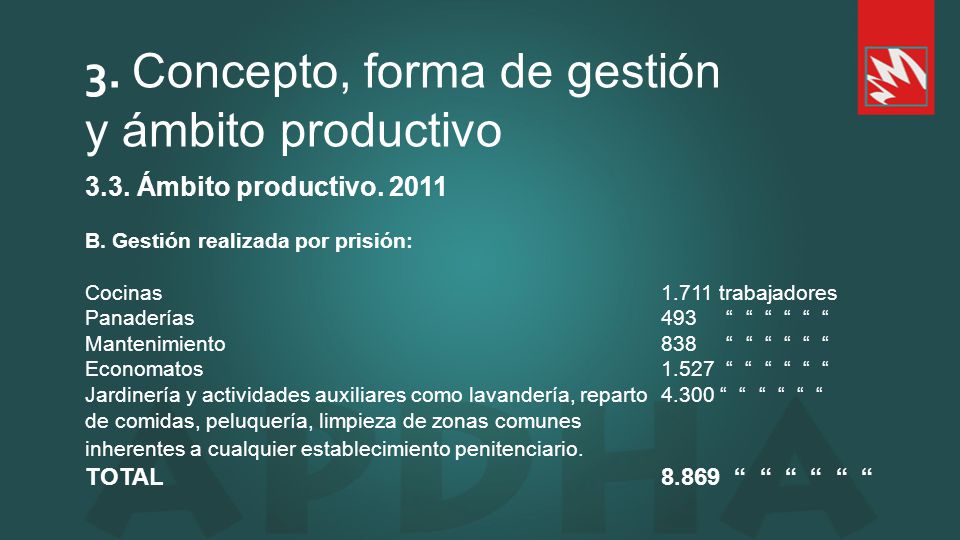 3. Concepto, forma de gestión y ámbito productivo