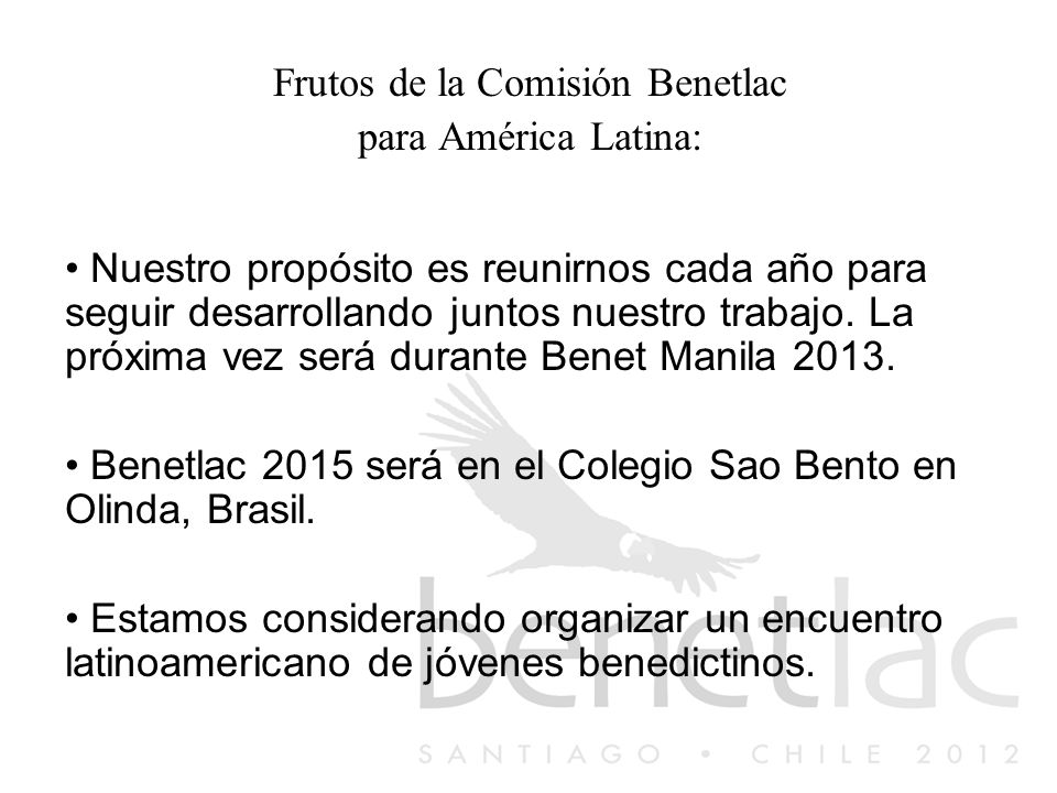 Frutos de la Comisión Benetlac