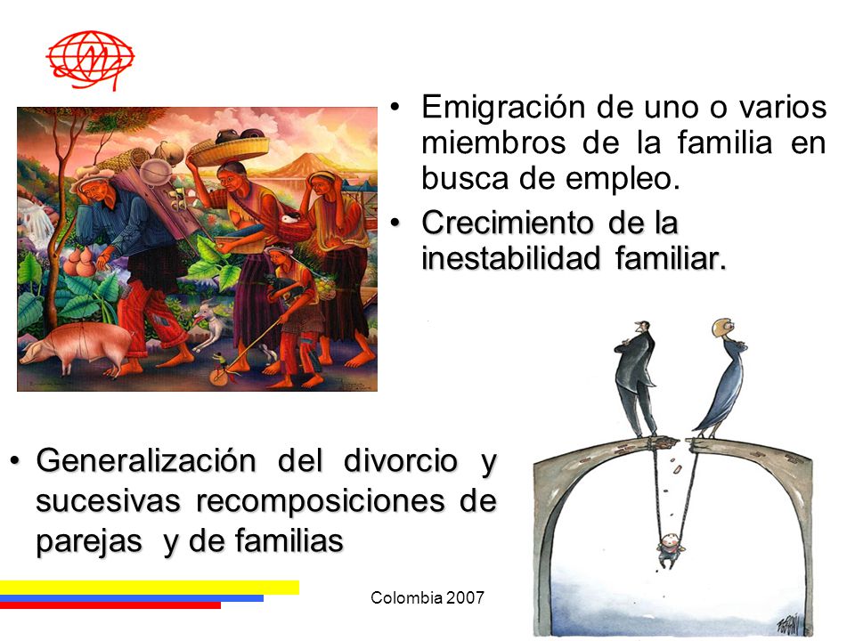 Emigración de uno o varios miembros de la familia en busca de empleo.