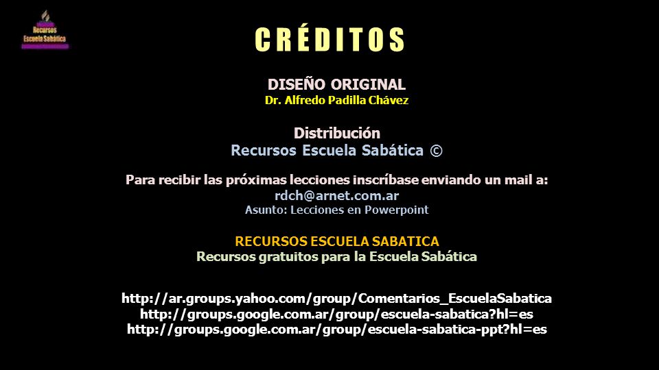 C R É D I T O S DISEÑO ORIGINAL Distribución