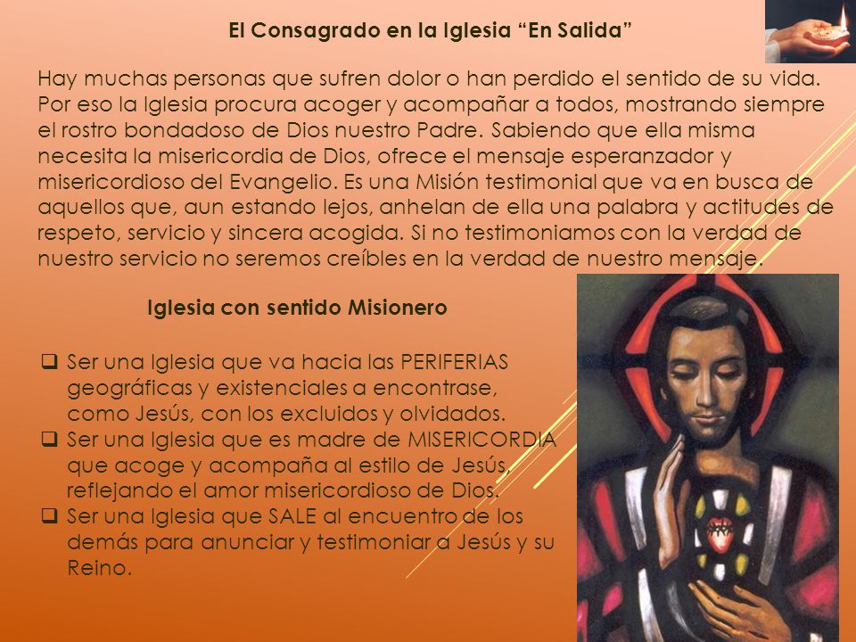 El Consagrado en la Iglesia En Salida Iglesia con sentido Misionero