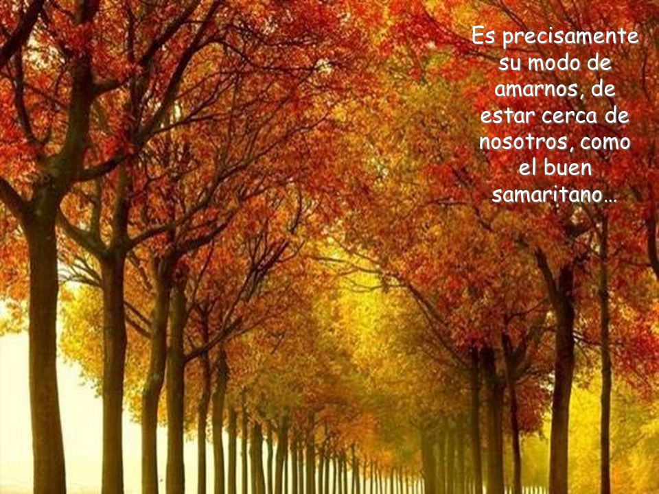 Es precisamente su modo de amarnos, de estar cerca de nosotros, como el buen samaritano…