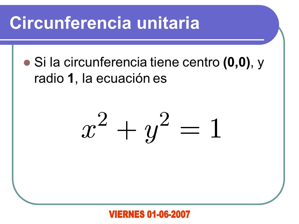 Circunferencia unitaria