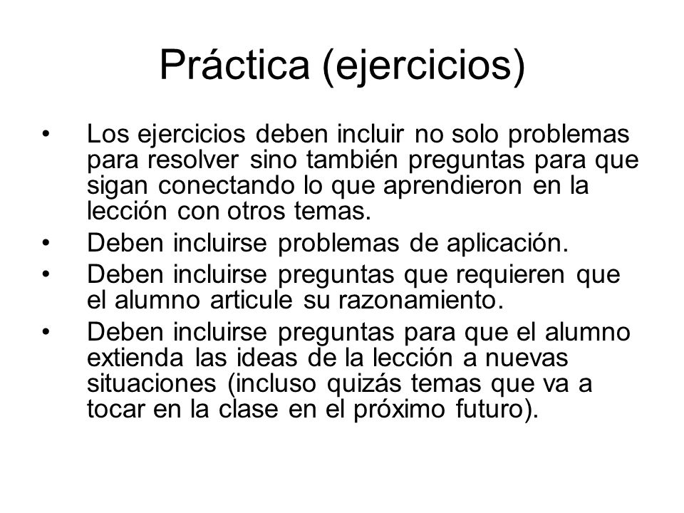 Práctica (ejercicios)