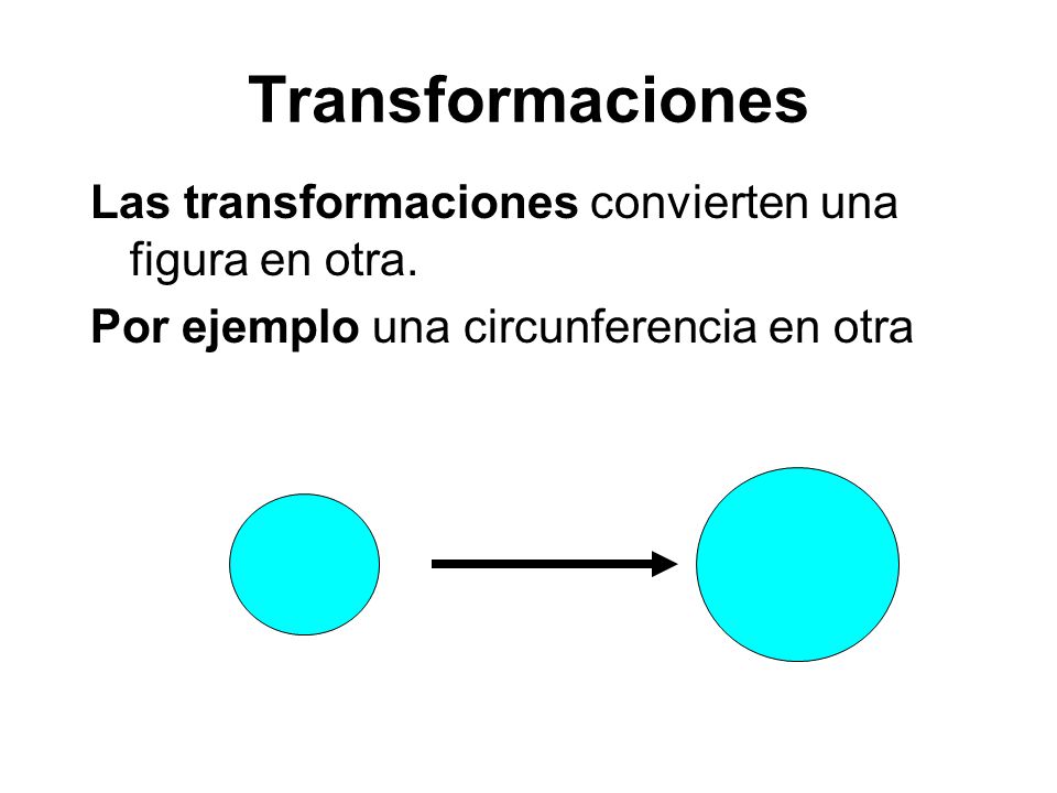 Transformaciones Las transformaciones convierten una figura en otra.