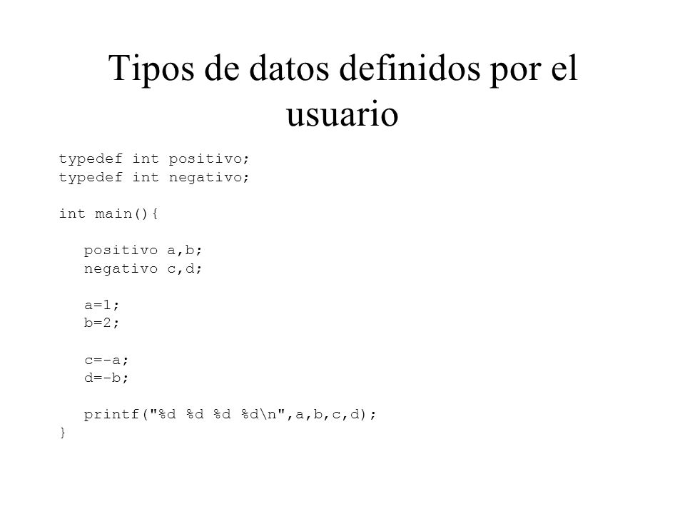 Tipos de datos definidos por el usuario