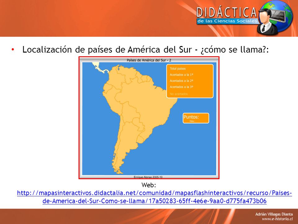 Localización de países de América del Sur - ¿cómo se llama :