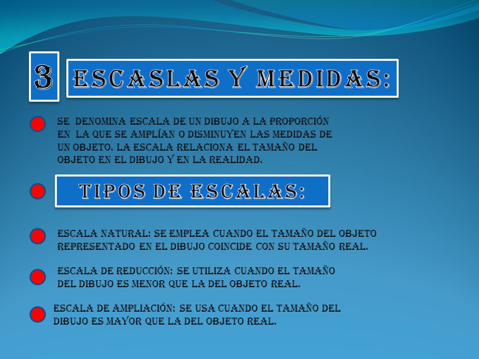 3 ESCASLAS Y MEDIDAS: Tipos de escalas: