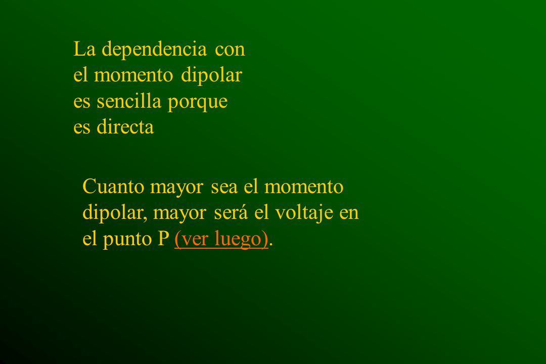La dependencia con el momento dipolar es sencilla porque es directa