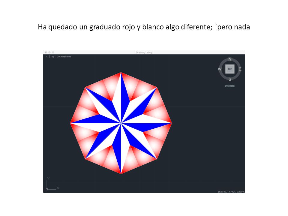 Ha quedado un graduado rojo y blanco algo diferente; `pero nada