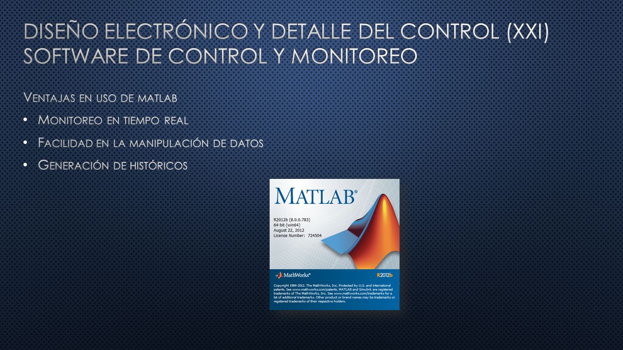 Diseño electrónico y detalle del control (xxi) software de control y monitoreo