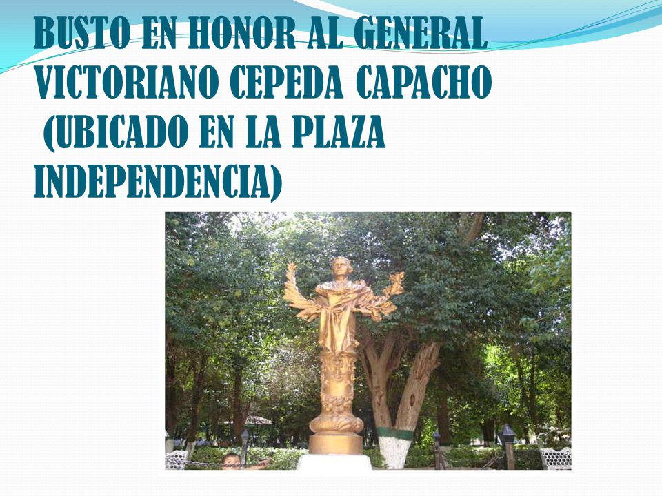BUSTO EN HONOR AL GENERAL VICTORIANO CEPEDA CAPACHO (UBICADO EN LA PLAZA INDEPENDENCIA)