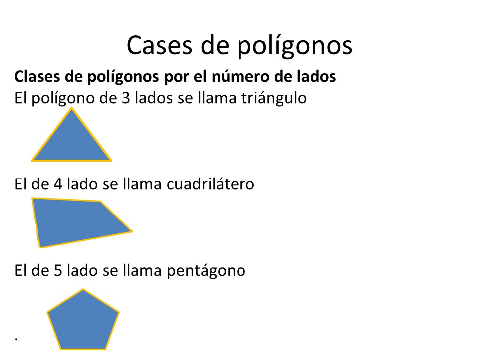Cases de polígonos Clases de polígonos por el número de lados
